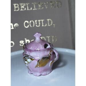 Antique Pink and Gold 
White Orchid Sugar bowl